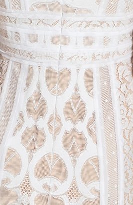 BCBGMAXAZRIA 'Kelley' Paneled Lace Fit & Flare Dress