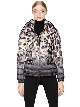 Moncler Saby Leopard Printed Nylon Down Jacket