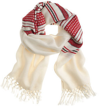 J.Crew Embroidered wool scarf