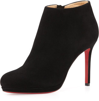 Christian Louboutin Bella Suede Red Sole Ankle Boot, Black