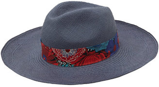 Christy Christys' Blue Wide Brim Panama Hat