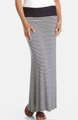 Karen Kane Contrast Waist Stripe Maxi Skirt