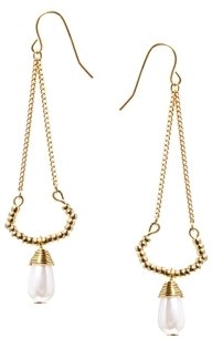 ASOS Faux Pearl Trapeze Earrings - Cream