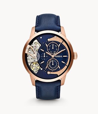 Fossil Townsman Multifunction Navy Leather Watch