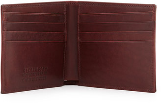 Maison Margiela Leather Wallet with Metallic Lines, Wine