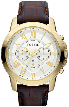Fossil 'Grant' Round Chronograph Watch, 44mm