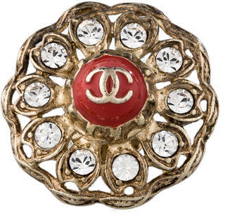 Chanel Strass Medallion Pin
