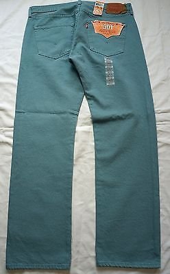 Levi's Levis Style# 501-1571 36 X 30 Smoke Blue Original Jeans Straight Leg Pre Wash