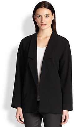 Eileen Fisher Open-Front Silk Crepe Jacket