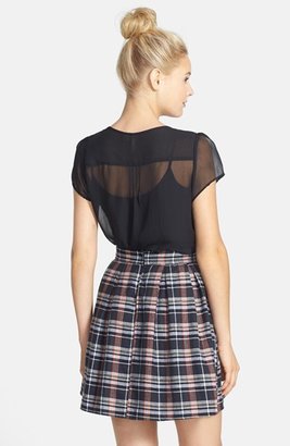 Mimichica Mimi Chica Plaid Pleat Skirt (Juniors) (Online Only)