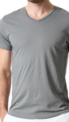 Save Khaki Short Sleeve V Neck T-Shirt