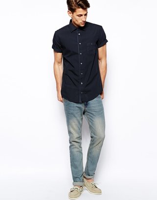 BOSS ORANGE Shirt with Single Pocket in Short Sleeve