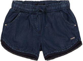DKNY Girl`s lace trim denim shorts