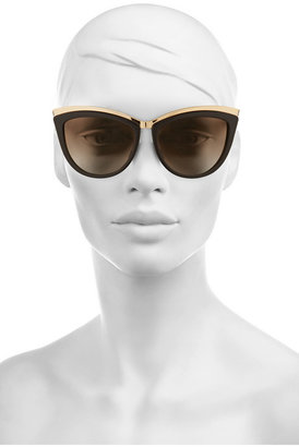 Alexander McQueen Cat eye acetate and metal sunglasses