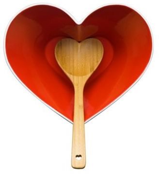 Sagaform Red heart bowl and ladle