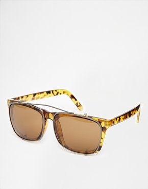 ASOS Sunglasses with Clip Off Lenses - Tort
