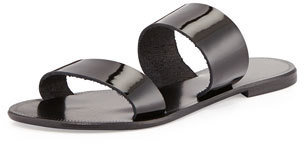 Joie Sable Patent Double-Strap Sandal, Black