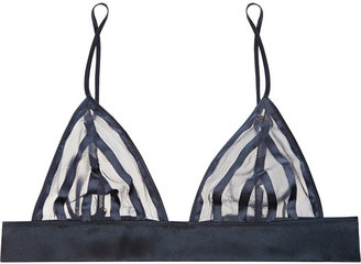 Kiki de Montparnasse Shadow paneled silk soft-cup triangle bra
