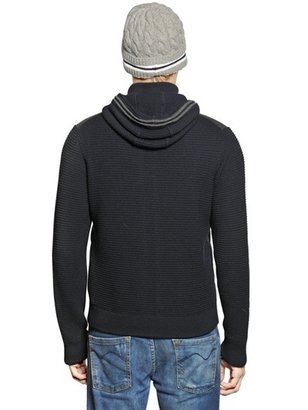 Moncler Wool Knit & Nylon Hooded Vest