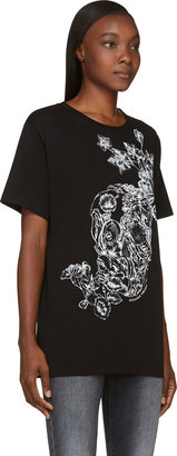 Alexander McQueen Black Floral Skull T-Shirt