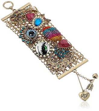 Betsey Johnson The Eyes Have It" Eyes and Lips Wide Toggle Bracelet