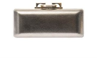 Diane von Furstenberg Sutra embossed-leather clutch