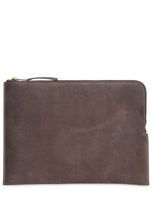 Rick Owens Soft Leather & Neoprene Zipped Pc Case