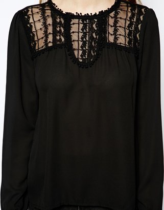 Only Blouse With Lace Trim