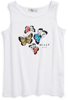 Milly Minis Butterfly Graphic Tank Top (Big Girls)