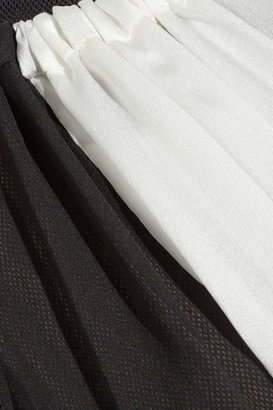 Vera Wang Net-paneled silk dress