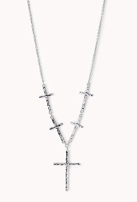 Forever 21 Hammered Metal Cross Necklace