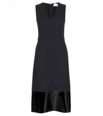 Victoria Beckham Victoria, Wool-crepe Dress With Patent Leather