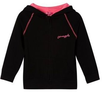 Pineapple Girl's black zip through hoodie