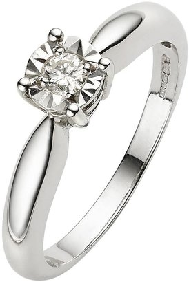 Love DIAMOND 9 Carat White Gold 10pt Diamond Illusion Set Solitaire Ring