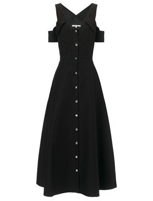 Carven Black Cotton Front Pocket Dress
