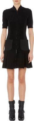 Fendi Zip-Front Short-Sleeve Dress