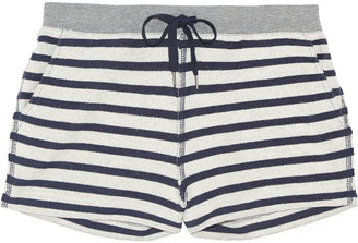 Alexander Wang T by Striped cotton-terry shorts