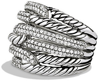 David Yurman Labyrinth Triple-Loop Ring with Diamonds