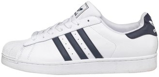adidas Mens Superstar 2 Trainers White/Navy