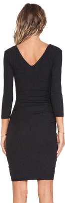 James Perse Double V Tucked Dress