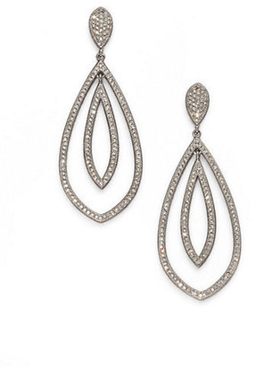 Adriana Orsini Double Teardrop Sparkle Earrings/Silver