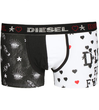 Diesel Valentines Black & White Boxer Shorts (1 pair)