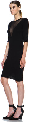 Carven Angora & Sheer Knit Dress in Black