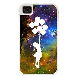 CellPowerCases CellPowerCasesTM Balloon Girl Eagle Nebula - Protective 2 Layer iPhone 4 White Case - Fits iPhone 4 & iPhone 4S