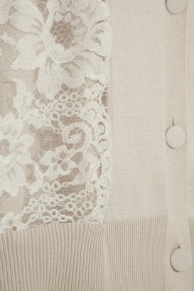 Lanvin Lace And Silk-blend Cardigan - Off-white