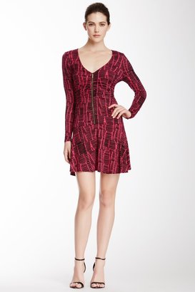 Tracy Reese Printed V-Neck Zip Dress