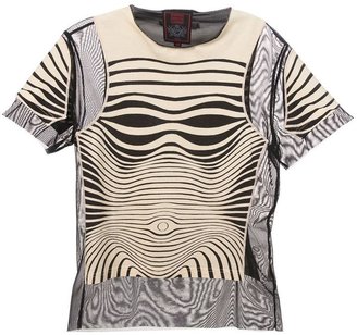 Jean Paul Gaultier VINTAGE fitted sheer panel T-shirt