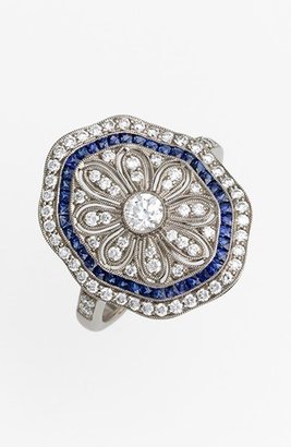Kwiat 'Vintage' Diamond & Blue Sapphire Octagon Ring