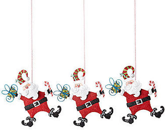 JCPenney North Pole Trading Co. Holiday Glitz Set of 3 Santa Ornaments