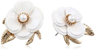 Betsey Johnson Vintage" Flower Button Stud Earrings